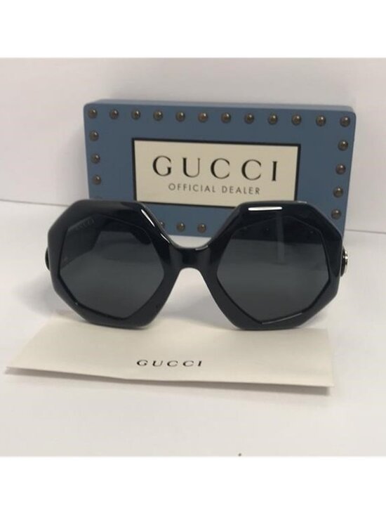 NEW GUCCI GG1242S 001 OVERSIZED ROUND WOMEN’S SUNGLASSES GUCCI GG1242S BLACK main image 11